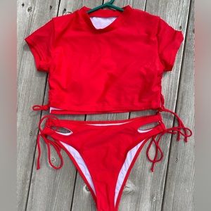 Red Two Peice SHEIN Swimsuit